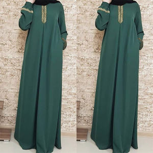 Pronto per lo Stock girocollo Turki Eid Al Fitr Design 2023 musulmano Kimono Dubia abito Pakistani turchia Abaya abbigliamento islamico - Product Image 2