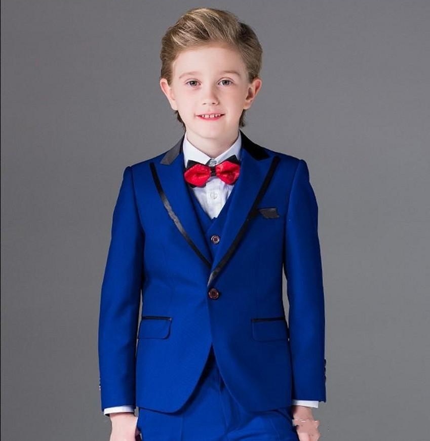 Royal Blue Boys Formal OccasionTuxedos One Button Kids Wedding Tuxedos Child Suits