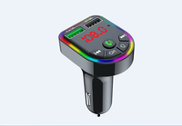 Monté sur voiture pour lecteur MP3 Bluetooth avec fonction mains libres et support de téléphone Transmetteur FM 12-24V pour lumière d'ambiance