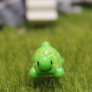 人工のかわいい緑のカメの動物妖精の庭のミニチュアミニモステラリウム樹脂工芸品の置物 - Product Image 5