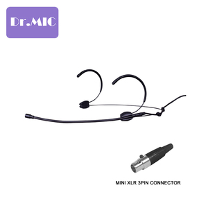 Auriculares de color negro Gancho para la oreja doble <span class=keywords><strong>TA3F</strong></span> Accesorios de micrófono de diadema para sistema inalámbrico PA - Product Image 1