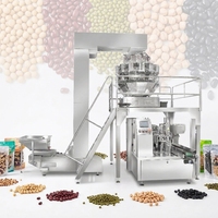Machine d'emballage automatique rotative pour sachets préformés avec peseuse multi-têtes pour granulés et céréales en sachets stand-up, certifiée CE, du fabricant