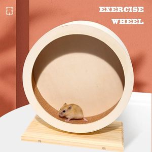 Jouet à mâcher en bois écologique moderne/classique avec roues silencieuses pour hamsters, souris et petits animaux – Stimule la mouvement interactive - Product Image 3