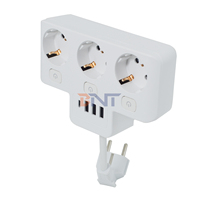 Multiprise Mini-Prise EU avec 3 * Prises EU + 3 * Interrupteurs + 3 * USB A + 1 * USB C