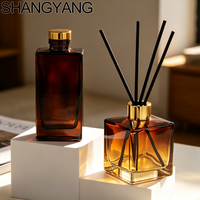 Bouteille diffuseur de parfum d'ambiance carrée en verre marron 150 ml vide, pour aromathérapie, écologique, sans BPA, sans alcool – Fournisseur d'usine