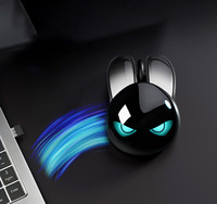 Souris sans fil ergonomique M6C pour femme, contour de paume ergonomique, légère (65g), forme de lapin brillante, pour le bureau, les études et comme cadeau