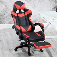 Fauteuil de jeu inclinable Zero Gravity Cyber Cafe, chaise de jeu PC pas chère avec repose-pieds, chaise de course en cuir PU doré