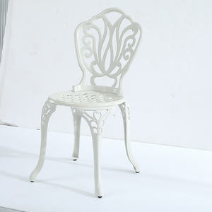 Conjunto de Comedor de 3 Piezas para Exteriores, Balcón, Patio, <span class=keywords><strong>Terraza</strong></span>, Jardín, <span class=keywords><strong>Mesa</strong></span> <span class=keywords><strong>Redonda</strong></span> de Aluminio Fundido y 2 Sillas - Product Image 2