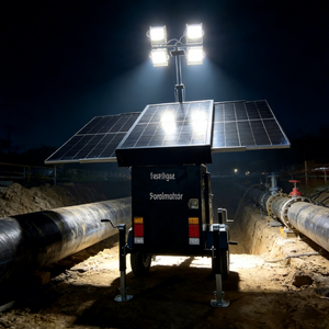 เสาไฟโซลาร์ LED แบบสูงพร้อมรถพ่วงสามเพลาและเครื่องกำเนิดไฟฟ้าสำหรับใช้ในสวน IP66 - Product Image 5
