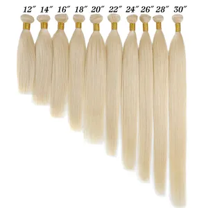 Blonde Straight Human Hair Weave 100% European Remy Natural Human Hair Weft Extensions 613# 100g