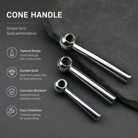 Heavy Duty Chrome Ball Revolving Handle Tapered Cone Shank Brass Thread Insert for CNC Machine Center Lathe Milling Drilling
