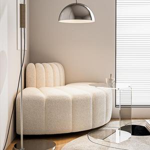Canapé d'angle moderne incurvé en tissu rembourré, taille et couleur personnalisables pour salon ou bureau - Product Image 4