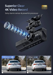 4K 3 Camera Dash Cam 4K + 1080P + 1080P Phía Trước Và Bên Trong Wifi GPS Xe Hộp Đen Điều Khiển Ghi Âm Cho Taxi Xe DVR Phía Sau Máy Ảnh - Product Image 3