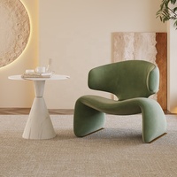 Fauteuil de salon moderne et minimaliste en bois massif, tendance, avec revêtement en velours, pour la maison, le bureau, la chambre, l'appartement, la salle à manger, le salon