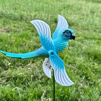 Artesanías de hierro para jardinería, artesanías de metal, adornos de plástico para flores, decoraciones de jardín para exteriores, adornos de pájaros que se mueven con el viento.