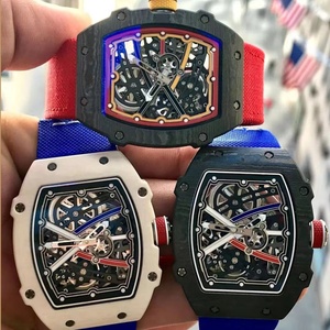 นาฬิกาข้อมือออโตเมติก Tourbillon ทำจากคาร์บอนไฟเบอร์สไตล์ RM ดูหรูหราสายรัดข้อมือแบบกลไกสำหรับผู้ชาย - Product Image 1
