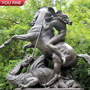 Sculpture Religieuse En Bronze <span class=keywords><strong>St</strong></span> George <span class=keywords><strong>Et</strong></span> <span class=keywords><strong>Le</strong></span> <span class=keywords><strong>Dragon</strong></span> Statue Pour La Décoration De Jardin - Product Image 3