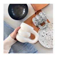 Tasse à café pour couple, style nordique, en céramique, à la mode, avec poignée mignonne, pour verres à thé