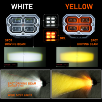 Focos Proyectores LED de 100W con Lente, IP68, 12V 24V, 4 Pulgadas, Blanco, Amarillo, Ámbar, DRL, para Camiones Todoterreno, ATV, UTV
