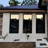Fenêtre triangulaire fixe en aluminium sur mesure, avec cadre en verre trempé panoramique et persiennes, certifiée Energy Star, pour villa moderne, à isolation thermique