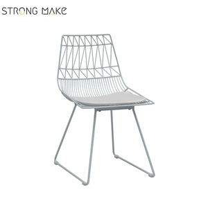 Moderno, estilo nórdico, Sillas sala de café de ocio <span class=keywords><strong>silla</strong></span> cojín blanco de alambre de Metal <span class=keywords><strong>silla</strong></span> - Product Image 3