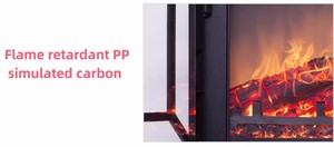 Chauffage de cheminée électrique autoportant de style européen à deux portes avec matériau métallique à flamme simulée 3D pour usage domestique - Product Image 5