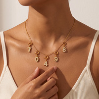 Accessoires de bijoux DIY en acier inoxydable, pendentif micro-pavé en zircon, breloques numérotiques porte-bonheur pour collier et bracelet