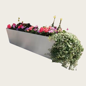 Lussuosa Fioriera Rettangolare Personalizzata in Acciaio Inossidabile Impermeabile per Parchi e Giardini - Product Image 1