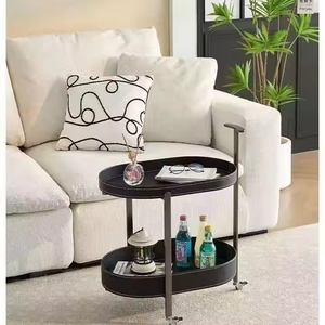 Table basse mobile extensible moderne en métal avec design en cuir de selle pour salon, meubles de maison <span class=keywords><strong>Kingpower</strong></span> KP-D130 - Product Image 2