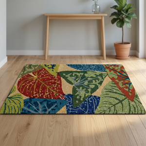 Tapis antidérapant doux et soyeux tapis synthétique lisse pour chambre à coucher feuilles colorées maison paillasson au prix de gros - Product Image 3