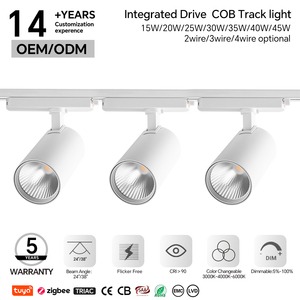 Projecteur sur rail COB dimmable par découpe de phase TRIAC 35W 3325lm, avec connecteur tout-en-un pour hall d'hôtel et éclairage d'accentuation de galerie - Product Image 1