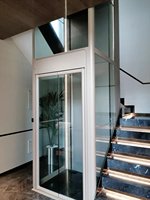 Ascenseur hydraulique vertical résidentiel en verre à 3 étages et 4 niveaux pour appartement ou hôtel