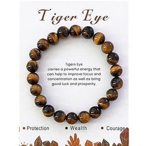 Cristal de guérison hommes soulagement du Stress anxiété Yoga 8mm oeil de tigre Agates Bracelet en Quartz Rose pour femmes bijoux énergétiques - Product Image 4