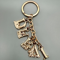 Porte-clés Souvenir Touristique de Dubaï en Alliage de Zinc, Breloques Multiples en Émail, Cadeau de Voyage, Drapeau de Dubaï, Haute Qualité