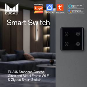 สวิตช์ไฟแบบสัมผัส Zigbee สำหรับพื้นผิวโค้งอะลูมิเนียมและกระจก 1/2/3/4 ปุ่ม รองรับสมาร์ทโฮม Google Alexa - Product Image 4
