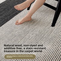 Tapis d'intérieur haut de gamme en laine tissée lavable et résistant aux taches, directement de l'usine, pour chambre, salon, table basse, canapé, chevet