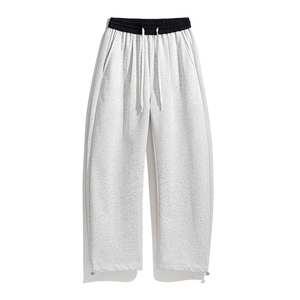 Pantalon de survêtement droit en toile légère avec logo personnalisé, nouvelle collection été 2025, couleur unie, coupe ample, sport décontracté, mode extérieure - Product Image 3