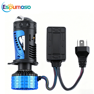 Phare de voiture à double lentille H4 Focus Beam, projecteur LED mini haute puissance 80W 6000K en cuivre avec ventilateur de refroidissement pour voiture et moto - Product Image 1