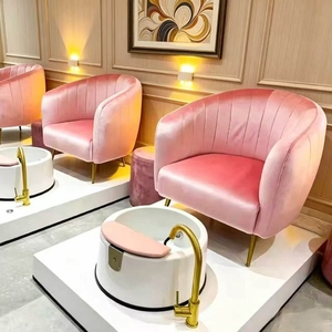 Fauteuils de pédicure roses modernes et simples, personnalisés en usine, sans tuyauterie, sans plomberie, fauteuils de spa pour les pieds de luxe pour salon de manucure - Product Image 1