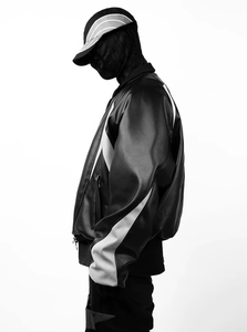 Giacca Bomber Reversibile Hip Hop Personalizzata OEM con Zip, Imbottita in Cotone, Oversize, Piumino in Pelle Impermeabile - Product Image 4