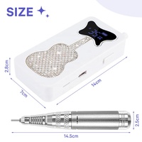 Polisseuse à ongles électrique avec diamant blanc Perceuse à ongles professionnelle 35000 tr/min Kit de perceuse à ongles sans brosse