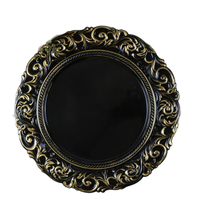 Assiettes à dîner et sous-verres à motifs de style européen, vente en gros, assiettes décoratives en plastique pour les fêtes et les célébrations