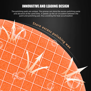 SPTA Tampon de polissage en mousse orange T40 de 5 à 6 pouces à coupe moyenne pour polisseuse de voiture DA/RO pour éliminer les rayures de 2000 grains #   Marques de disques abrasifs - Product Image 5