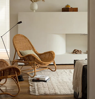 Fauteuil de salon d'extérieur en rotin PE, chaise d'appoint en osier en forme d'œuf pour patio, balcon, salon