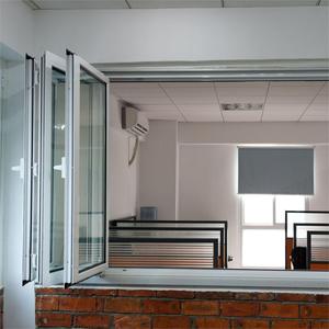 Puertas de rotura térmica y Marco de Ventanas insonorizadas Ventana plegable con vidrio templado Impacto de huracán Ventanas plegables de aluminio - Product Image 2