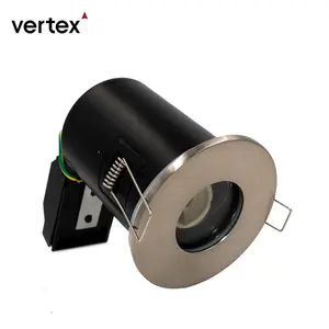 Vertex light 영국 ip65 led 통 크롬 화재 정격 GU10 50W 욕실 LED 5 년 보증 CE