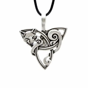 Collana Stile Steampunk con Nodo Celtico e <span class=keywords><strong>Volpe</strong></span> Vichinga in Argento Anticato per Uomo - Product Image 4