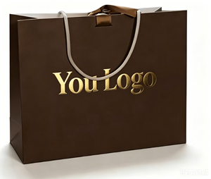 <span class=keywords><strong>Sac</strong></span> cadeau miniature de luxe en papier kraft brun écologique réutilisable avec poignée et logos imprimés - Product Image 3