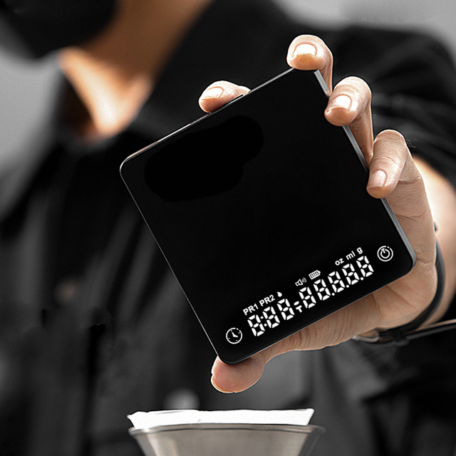 KC200 Drip Coffee Scale With Timer Portable Electronic Digital Coffee Weight Household Drip Scale Timer LCD Electronic Scale