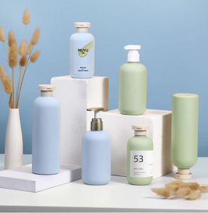 Estoque ambientalmente amigável HDPE <span class=keywords><strong>Bio</strong></span> Explicar Green Push Pump Head Shampoo Emulsão Garrafa <span class=keywords><strong>200ml</strong></span> 300ml 500ml para uso de loção